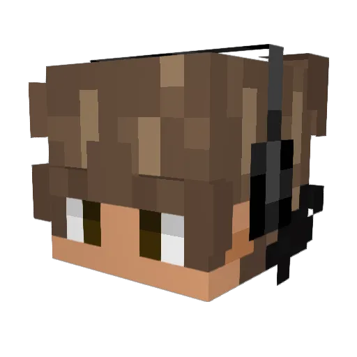 doubleddude Minecraft avatar head, 3D render