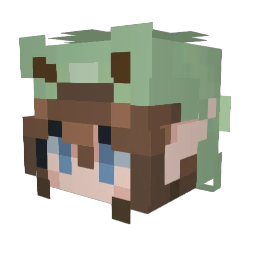 doubledog24 Minecraft avatar head, 3D render