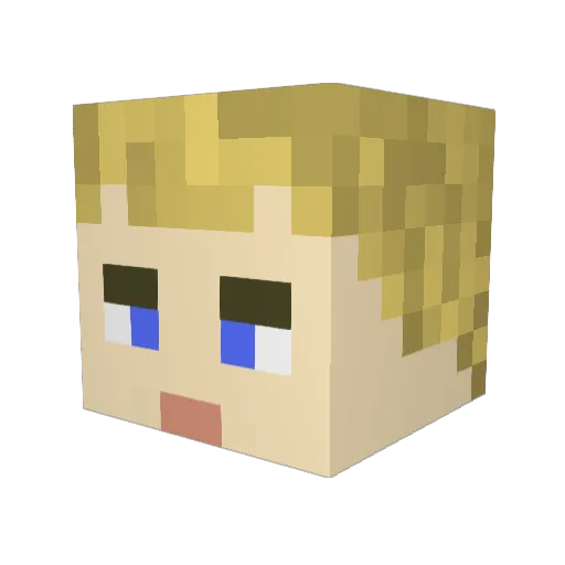 doublewar Minecraft avatar head, 3D render