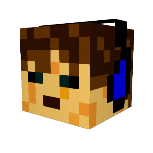 douwal Minecraft avatar head, 3D render