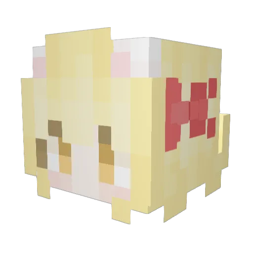 douya_ Minecraft avatar head, 3D render