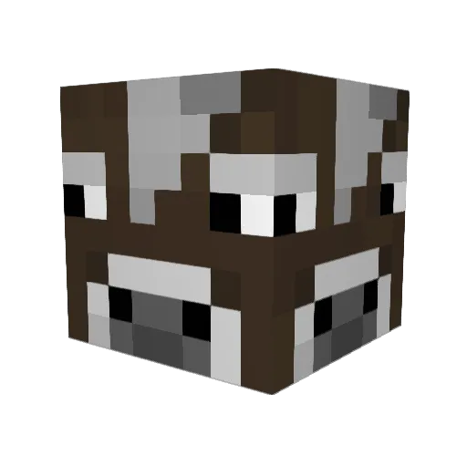dove_cow Minecraft avatar head, 3D render