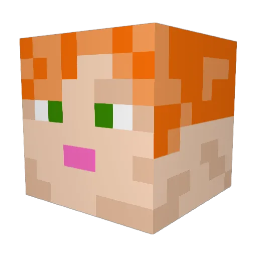 doweloveapple Minecraft avatar head, 3D render