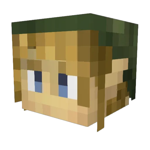 down_sin Minecraft avatar head, 3D render