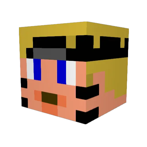 downyfox176 Minecraft avatar head, 3D render