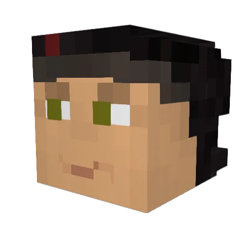 dowomo Minecraft avatar head, 3D render