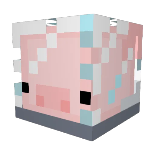 dqmned_ Minecraft avatar head, 3D render