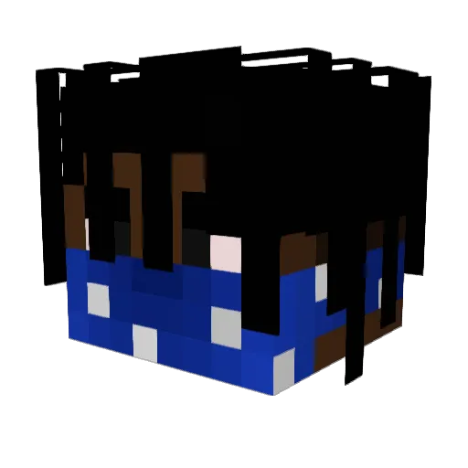 dqwke Minecraft avatar head, 3D render