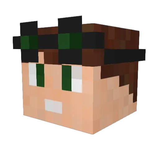dradone Minecraft avatar head, 3D render