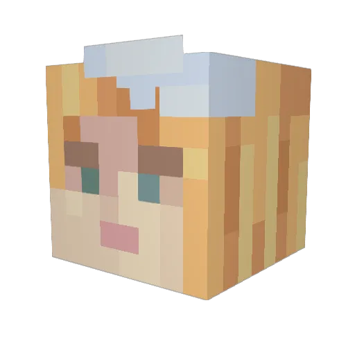 dragoninablucoat Minecraft avatar head, 3D render