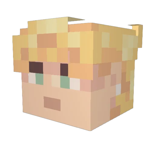 drainism Minecraft avatar head, 3D render