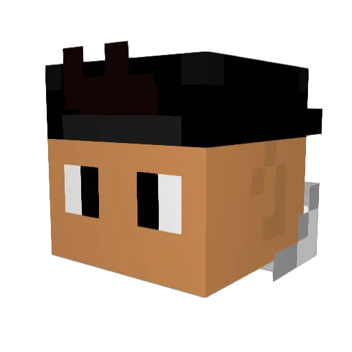 dramelf Minecraft avatar head, 3D render