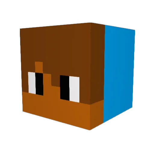 draper7_ Minecraft avatar head, 3D render