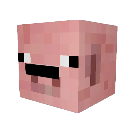 draticed Minecraft avatar head, 3D render