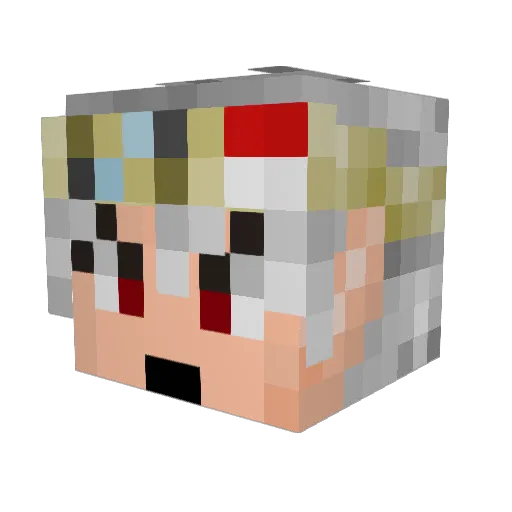 dreadrocks Minecraft avatar head, 3D render