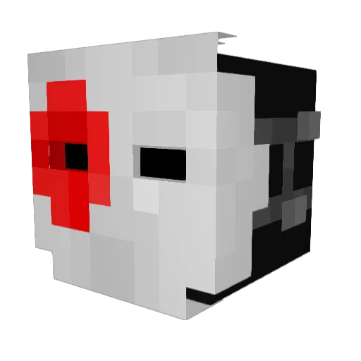 drewn Minecraft avatar head, 3D render