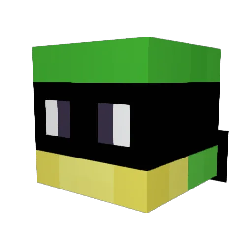 drewqq_ Minecraft avatar head, 3D render