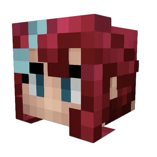 drifted Minecraft avatar head, 3D render