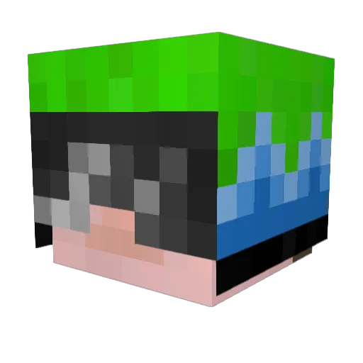 driver_8 Minecraft avatar head, 3D render
