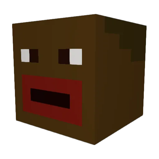 drivinscool Minecraft avatar head, 3D render