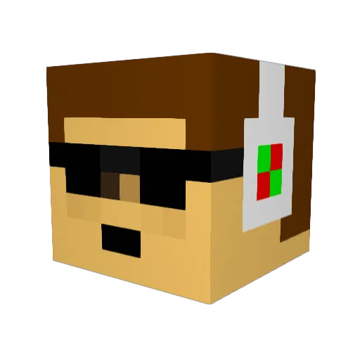 drkvaughn Minecraft avatar head, 3D render