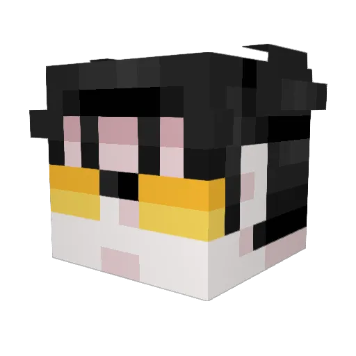 drowsyuwu Minecraft avatar head, 3D render