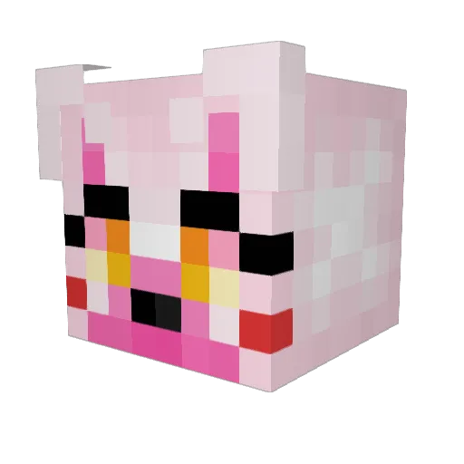 drowzing Minecraft avatar head, 3D render