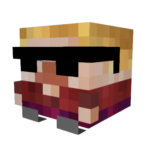 druetal Minecraft avatar head, 3D render
