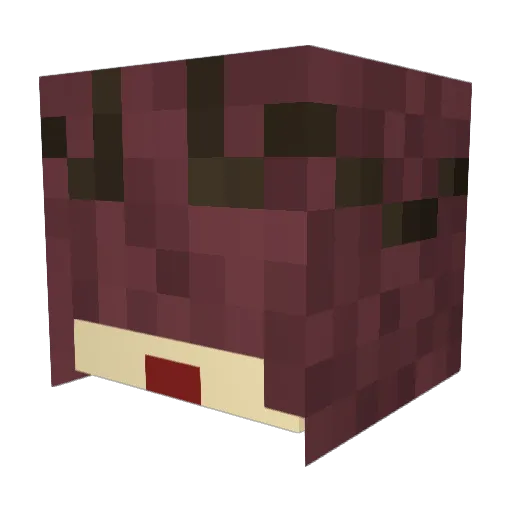 drumfishable Minecraft avatar head, 3D render