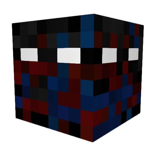 dsRed Minecraft avatar head, 3D render