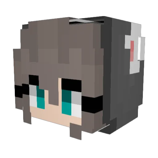 dtMitsusa Minecraft avatar head, 3D render