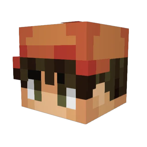 dual_screen Minecraft avatar head, 3D render