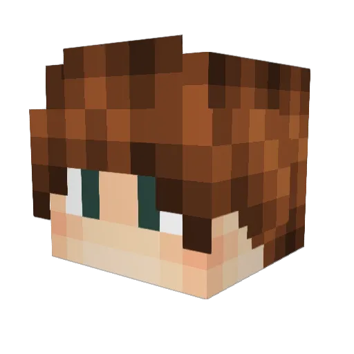 duan1mc Minecraft avatar head, 3D render
