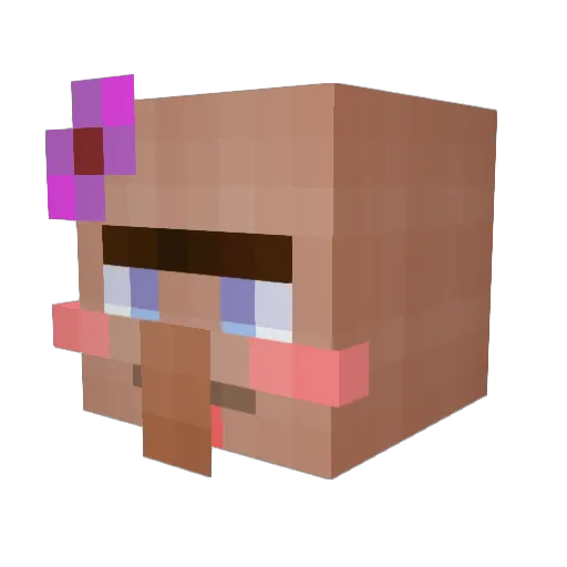 dubblebea Minecraft avatar head, 3D render