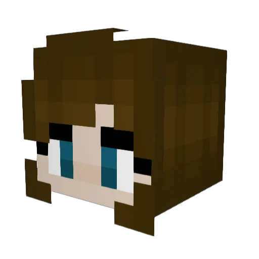dubious_peach Minecraft avatar head, 3D render