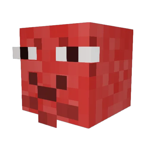 dubyou Minecraft avatar head, 3D render