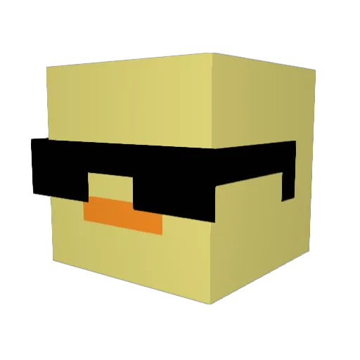 duck3 Minecraft avatar head, 3D render