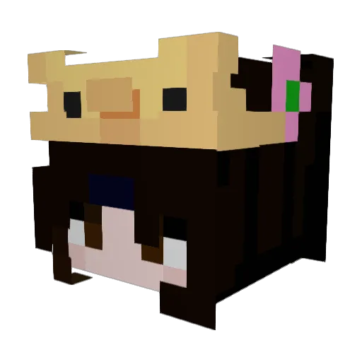 duckiee_k Minecraft avatar head, 3D render