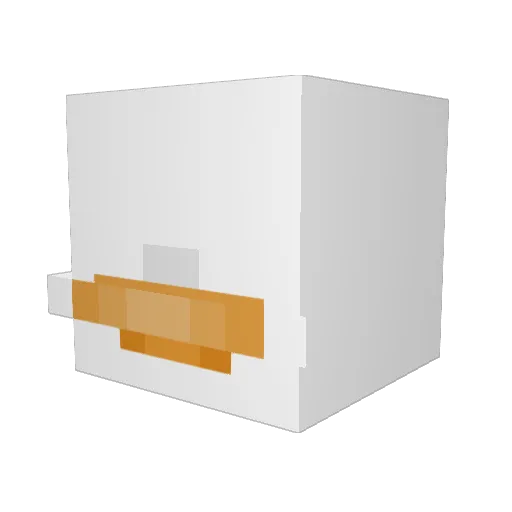duckless_ Minecraft avatar head, 3D render