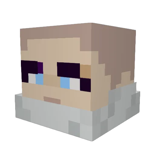 dudeilikecake Minecraft avatar head, 3D render