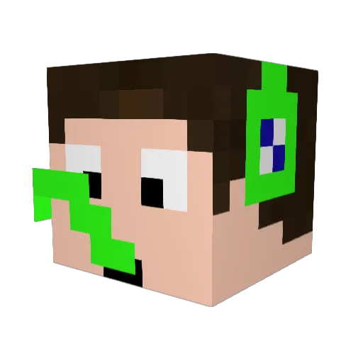 dufuf Minecraft avatar head, 3D render