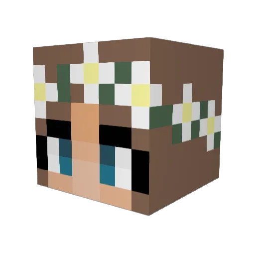 dumbbish Minecraft avatar head, 3D render
