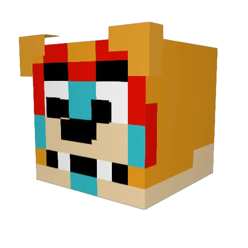 dumbkatsuuu Minecraft avatar head, 3D render