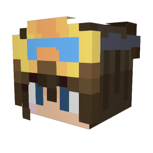 dumter Minecraft avatar head, 3D render