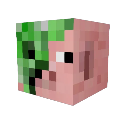dungle Minecraft avatar head, 3D render