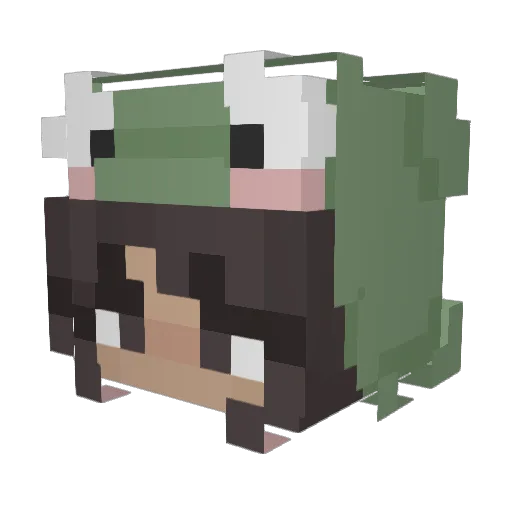 dunrou Minecraft avatar head, 3D render