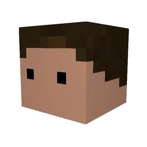 dupinoux Minecraft avatar head, 3D render