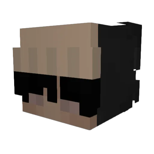 durello Minecraft avatar head, 3D render