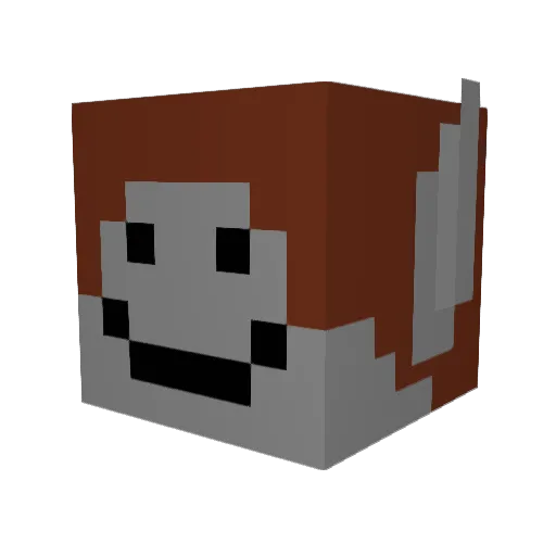 durrysmoker Minecraft avatar head, 3D render