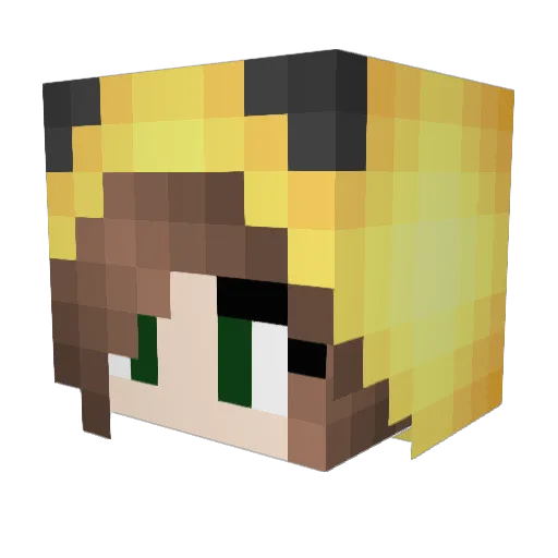 dustymist Minecraft avatar head, 3D render